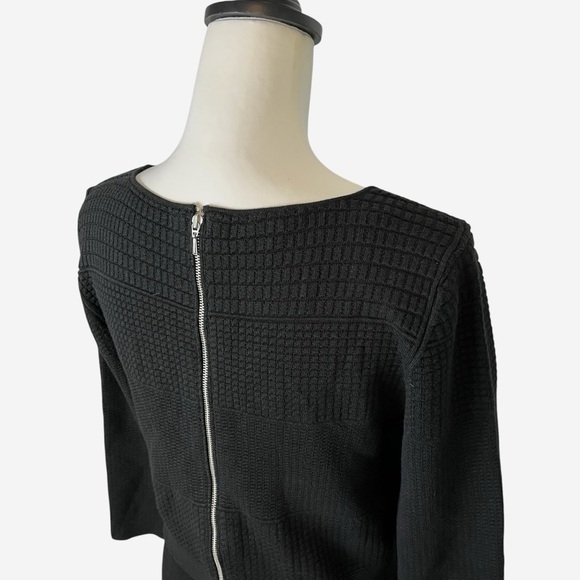 Talbots Multi-Textured Knit Dress Size M 3/4 Sleeves V-Neck Knee Length NEW - Picture 6 of 11